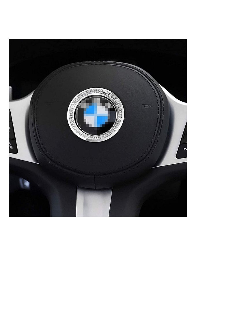KASTWAVE Steering Wheel Diamond-Encrusted Steering Wheel Decoration Standard Car Interior Logo Caps for BMW Accessories Interior Decorations Series X3 X5 E30 E36 E34 E39 F30 F34 F36 F15 G01 G30 G31 - Image 2