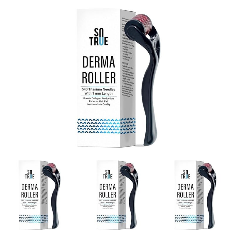 Sotrue Derma Roller For Hair Growth 1 mm with 540 Titanium Needles  Repairs Damaged Hair Activates Hair Follicles  For Hair Fall  Hair Thickening  Reduces Acne Scars  Safe  Effective To Use