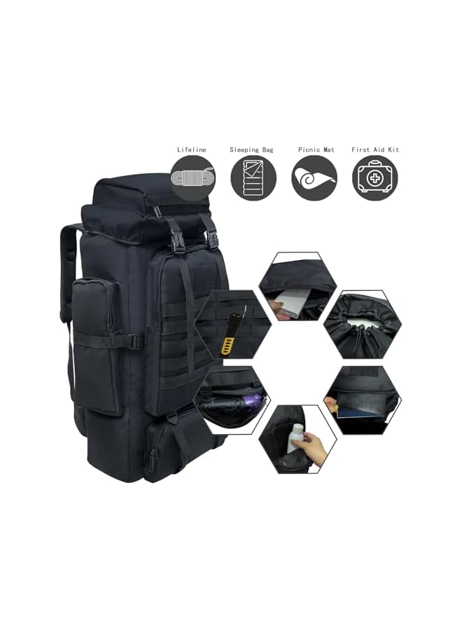 PROMASS 80L 100 Litres Camping Hiking Backpack, Extra Large Travel Backpack Men, Waterproof Oversized Tactical Backpack For Men Women, Lightweight Molle Military Rucksack Outdoor Traveling Daypacks  - Image 4