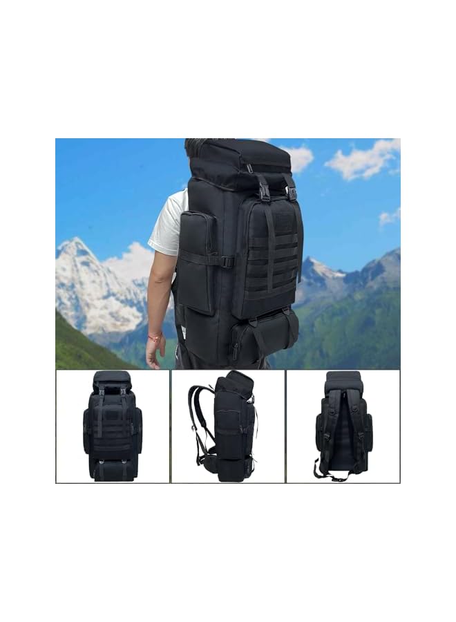 PROMASS 80L 100 Litres Camping Hiking Backpack, Extra Large Travel Backpack Men, Waterproof Oversized Tactical Backpack For Men Women, Lightweight Molle Military Rucksack Outdoor Traveling Daypacks  - Image 5