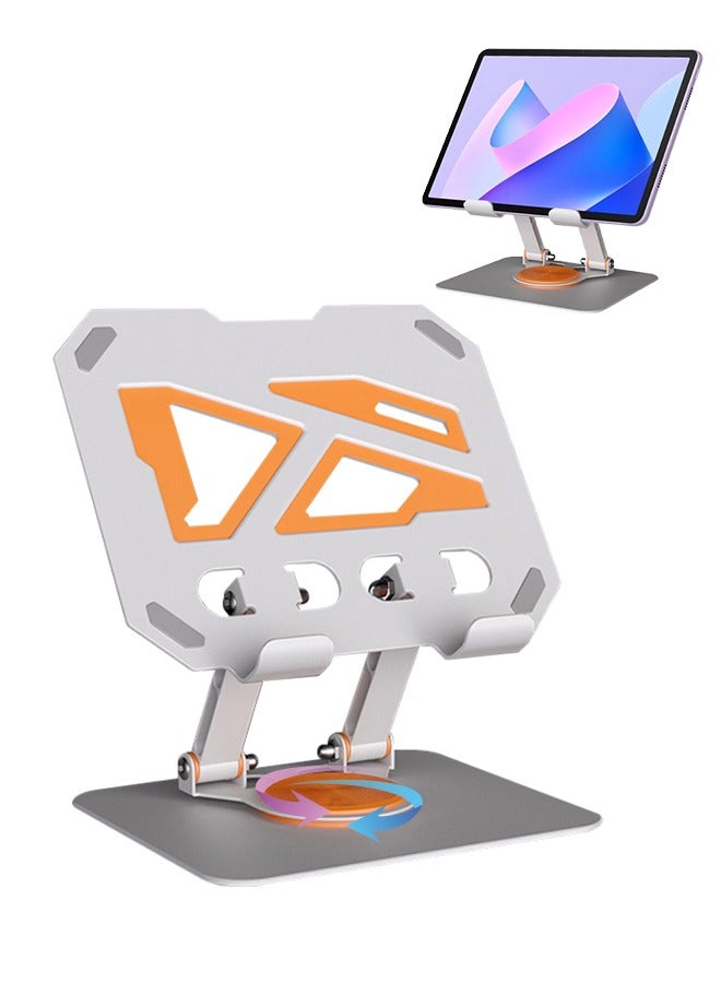 Large Tablet Holders  Folding Computer Stand Metal ipd Desktop Stand 360° Rotation Height Adjustable Breathable Heat Dissipation For Mobile Phone Tablet Ipd/14.8X11.4X17.5cm  - Image 1