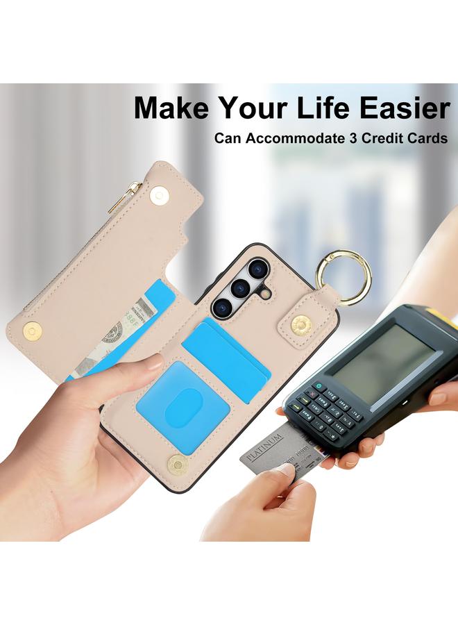 S-TOP Case For Samsung Galaxy S24+ 5G RFlD Anti-theft Double Buckle Ring Zipper Card Phone Case - Image 5