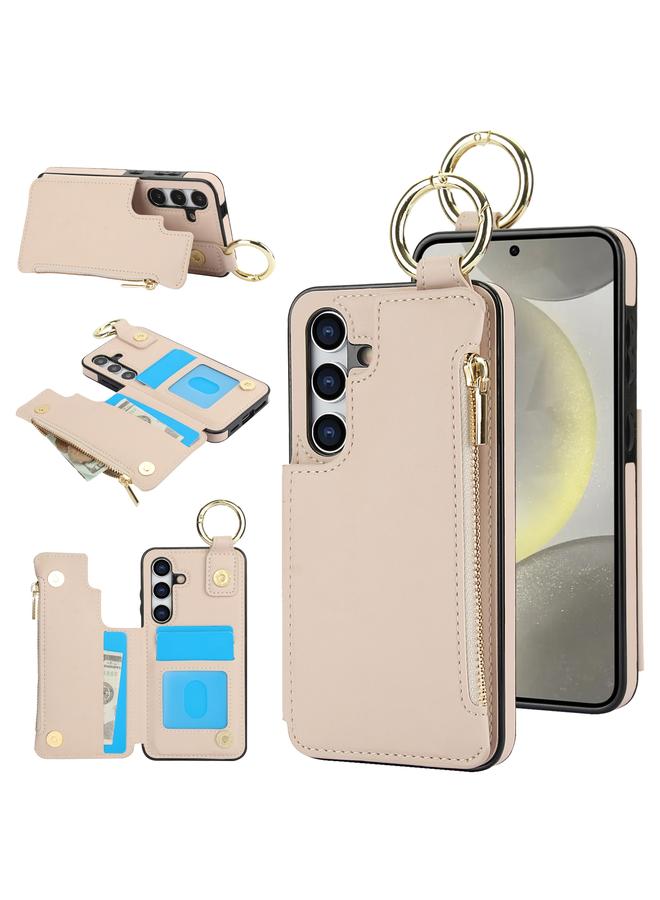 S-TOP Case For Samsung Galaxy S24+ 5G RFlD Anti-theft Double Buckle Ring Zipper Card Phone Case - Image 1