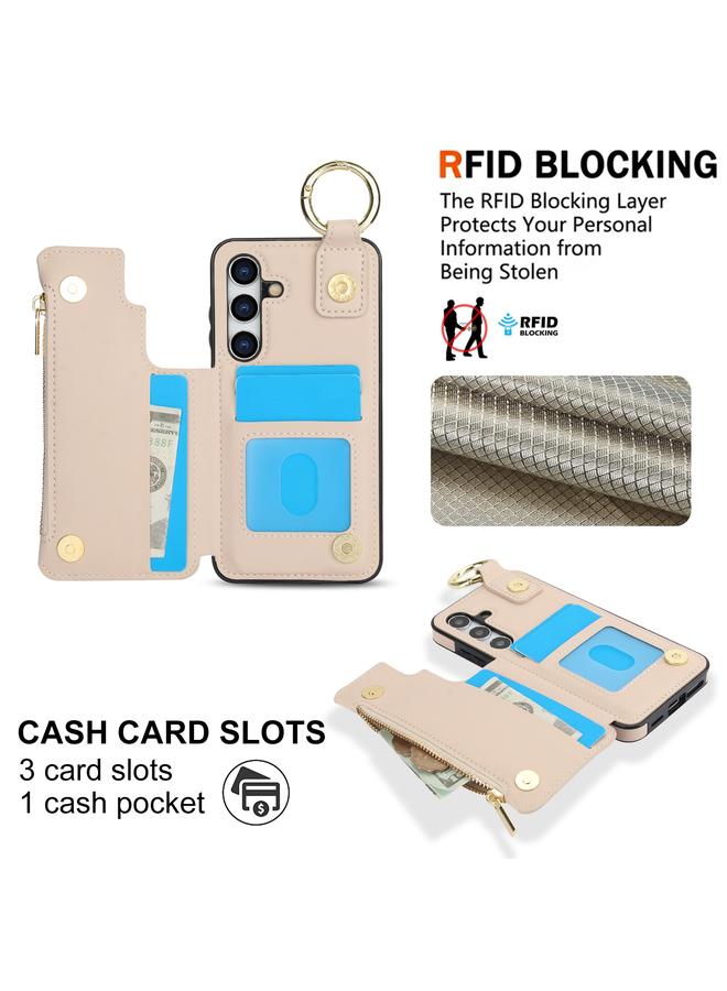 S-TOP Case For Samsung Galaxy S24+ 5G RFlD Anti-theft Double Buckle Ring Zipper Card Phone Case - Image 3