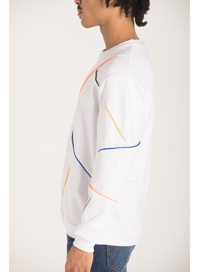 Marco Bergamo SWEATSHIRT WITH COLOR  PIPING  - Image 4