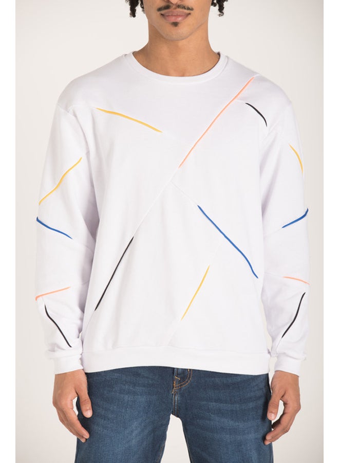 Marco Bergamo SWEATSHIRT WITH COLOR  PIPING  - Image 2