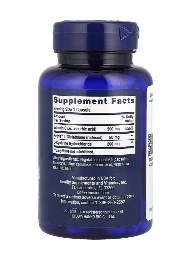 Life Extension Glutathione, Cysteine & C, 500 mg of Vitamin C, Powerful antioxidant, Gluten-Free, Non-GMO, 100 Capsules - Image 2