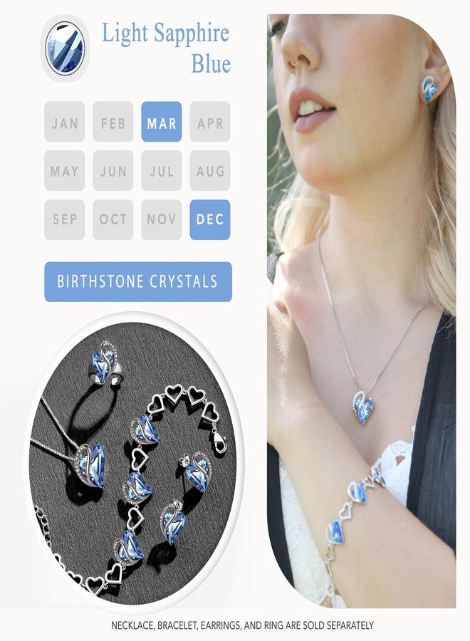 Leafael Infinity Love Heart Earrings for Women, Birthstone Crystal Earrings with Healing Stones, Silver-tone Crystal Stud Earrings, Allergy-Free Jewelry Gift for Women with Gift Box - Image 4