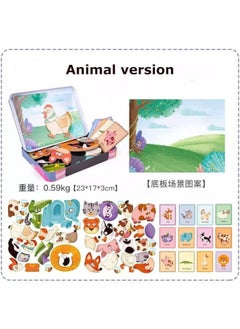 Cordova Wooden Magnetic Dress Up Puzzle Animal Dinosaur Vehicle Facial Expression Toy Magnetic Puzzles for Kids Ages 3 4 5 6, Travel Games and Travel Toys  - Image 3