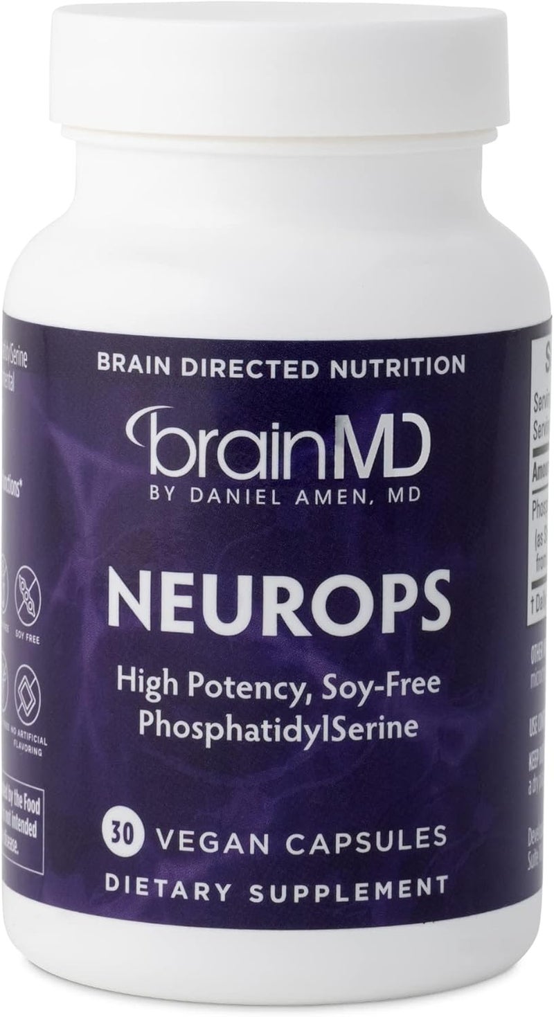 BRAINMD Dr Amen BrainMD NeuroPS  30 Capsules  150 mg PhosphatidylSerine  Promotes Mental Focus Energy  Memory  Gluten Free  30 Servings - Image 1