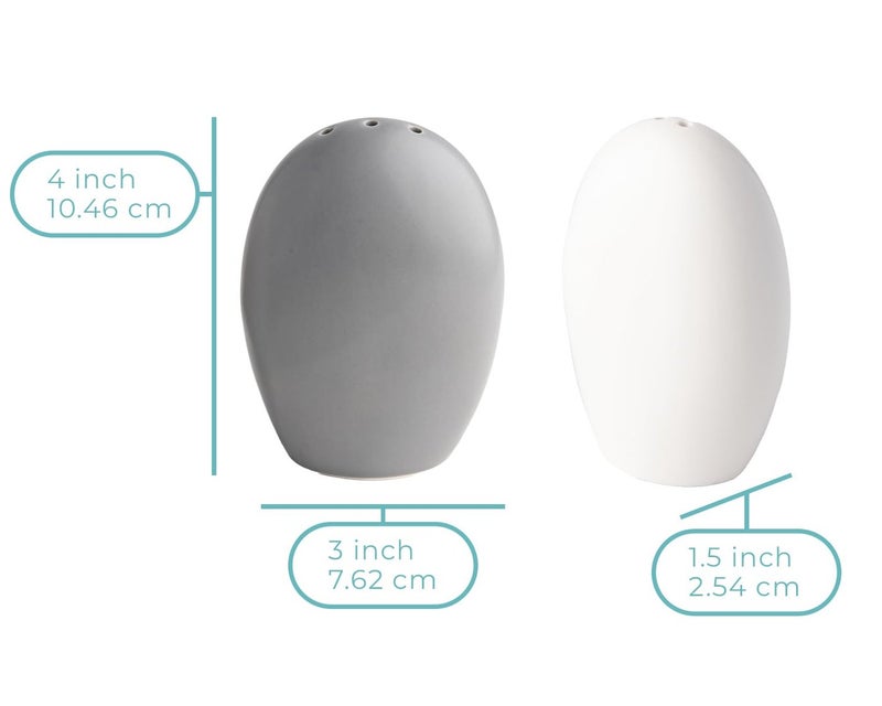 Comfify Salt & Pepper Shakers  White & Grey Ceramic  Contemporary Kitchen Decor - Image 5