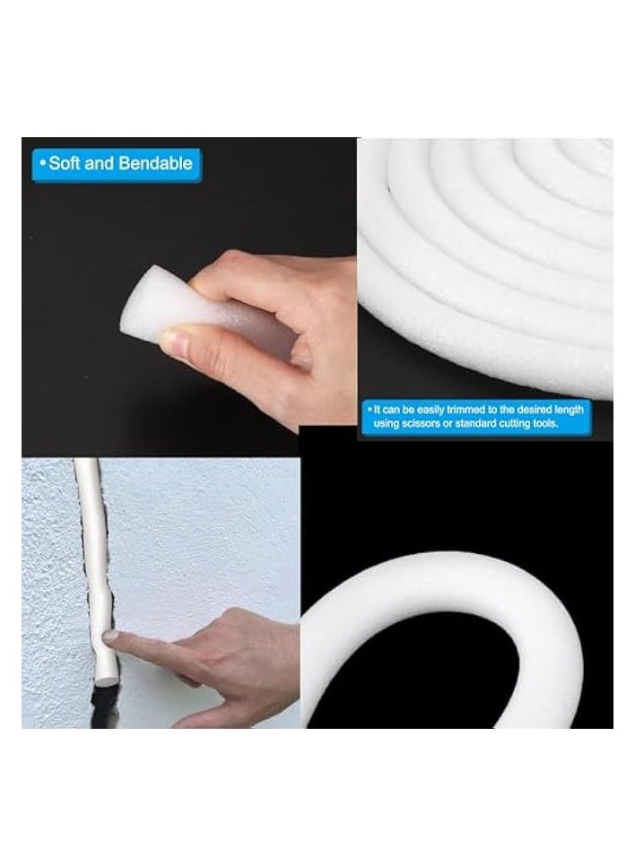 إيروريكس قضيب دعم أبيض بطول 10 أمتار للفجوات والمفاصل، حبل إسفنجي لسد الشقوق، حشو الفواصل، شريط مانع للتسرب، شريط مقاوم للعوامل الجوية، مناسب للبناء المنزلي (25 مم) - Image 3