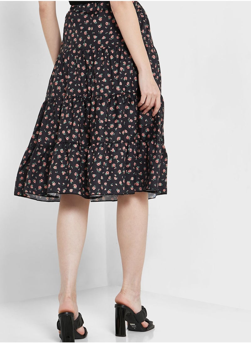 ELLA - Tiered Printed Skirt - Image 1