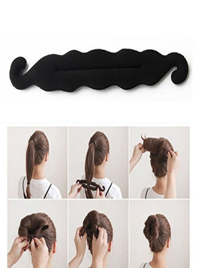 كرونيكس أداة تصفيف الشعر CHRONEX Magic Clip Twist Turn and Tie Pad Curler Shaper Sponger Donot Bun Tool Hair Styler (أسود) - عبوة من قطعتين - Image 3