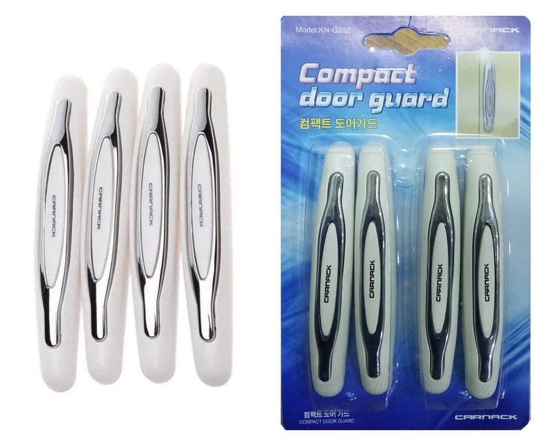 Auto E-Shopping Car Door Guard Edge Protector White Universal for All Cars Set of 4 Pieces | Plastic - Image 1