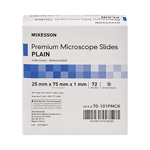 McKesson Premium Microscope Slides, Plain, Float Glass, Beveled Edges, 25 mm x 75 mm x 1 mm, 72 Count - Image 3