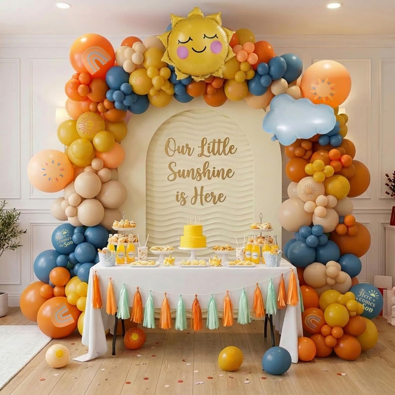 kozee Pastel balloon arch kit 130Pcs Pastel peach pink yellow green balloons with daisy balloon for spring summer Baby Shower Easter Boho Birthday tea baby in bloom balloons Hippie Groovy Party decorations - Image 2