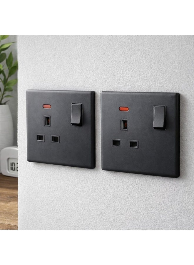 ALRAED Switch & Socket Mat black Pack for 2 With Tester - Image 1
