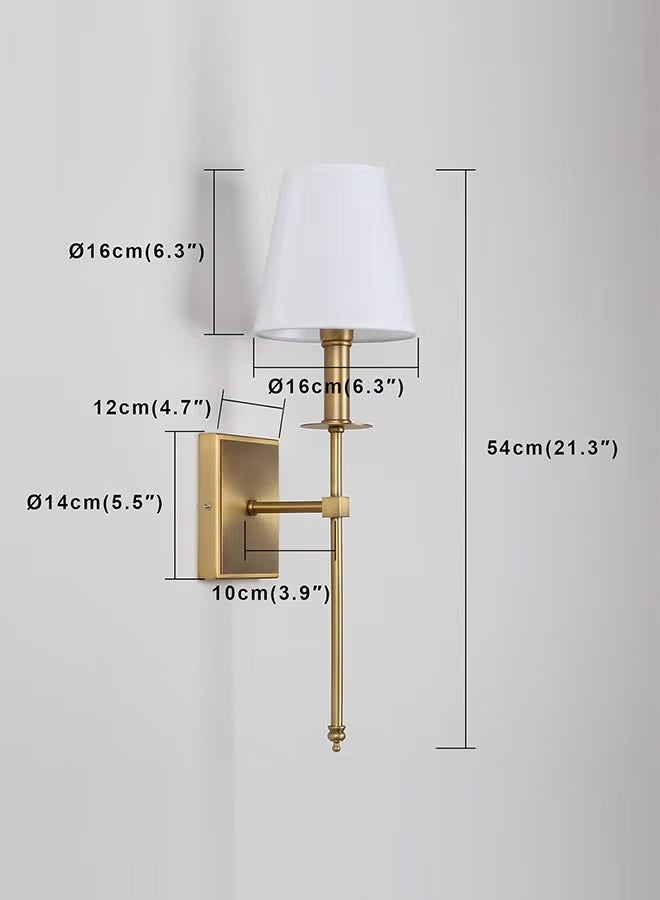 FUOE 2-Pack Smart Wall Lights, Rechargeable Battery LED Wall Lights with Remote Control, Gold Wireless Fabric Lampshade, Wall-Mounted Lights for Use in Mirrored Hallways, Kitchens, Bedrooms, Living Rooms, Bathrooms, etc. (Gold) - Image 3