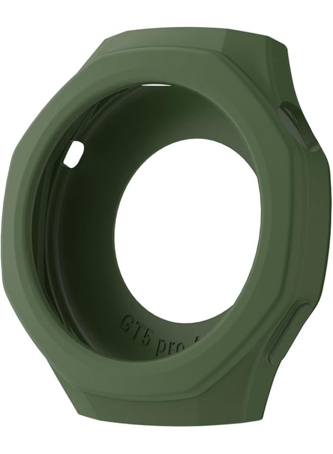 جراب حماية من السيليكون لساعة هواوي الذكية GT 5 مقاس 46 مم، جراب بديل مقاوم للصدمات - (أخضر)