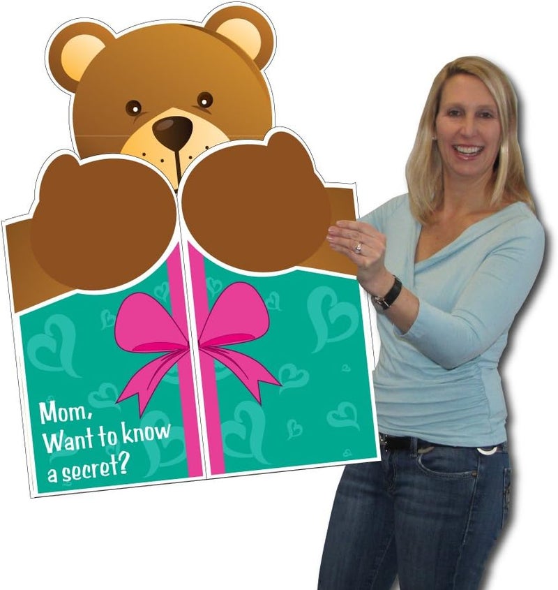 VictoryStore Jumbo Greeting Cards Giant Mothers Day Card Giant Shaped Bear 2 feet x 3 feet Card with Envelope - Image 1