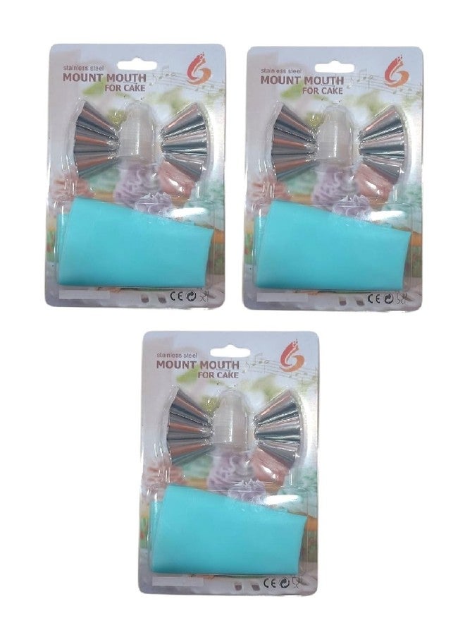 Sigaram Stainless Steel Nozzle Set with Piping Bag for Cakes, Cupcakes & Cookies K5121 - Image 1