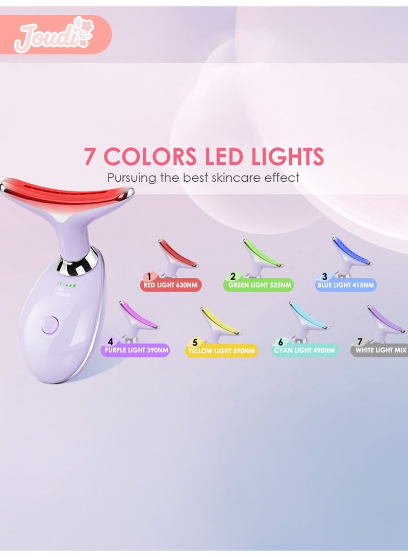 Joudi Neck Face Beauty 7-Color LED Sonic Massage Device Neck Tightening   Beauty Device Ion Technology Anti-Aging Skin Rejuvenation - Image 4