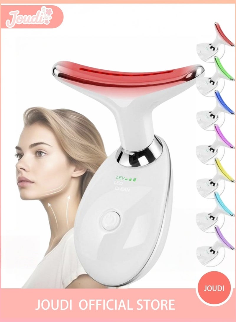 Joudi Neck Face Beauty 7-Color LED Sonic Massage Device Neck Tightening   Beauty Device Ion Technology Anti-Aging Skin Rejuvenation - Image 1