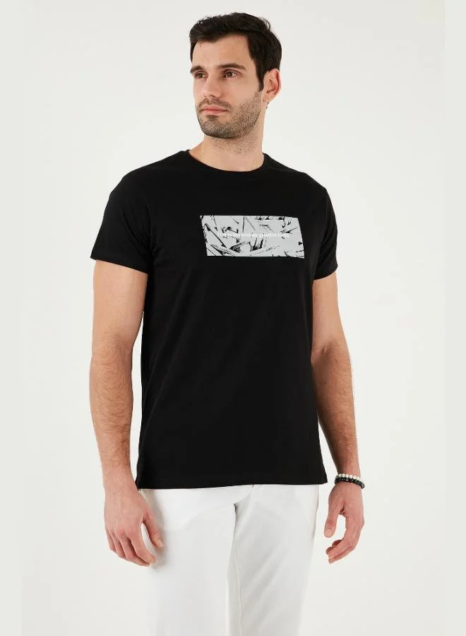 Buratti  Buratti Cotton Slim Fit Crew Neck Printed T Shirt Men's T SHIRT 541TOLIVE for Men | Best Price UAE