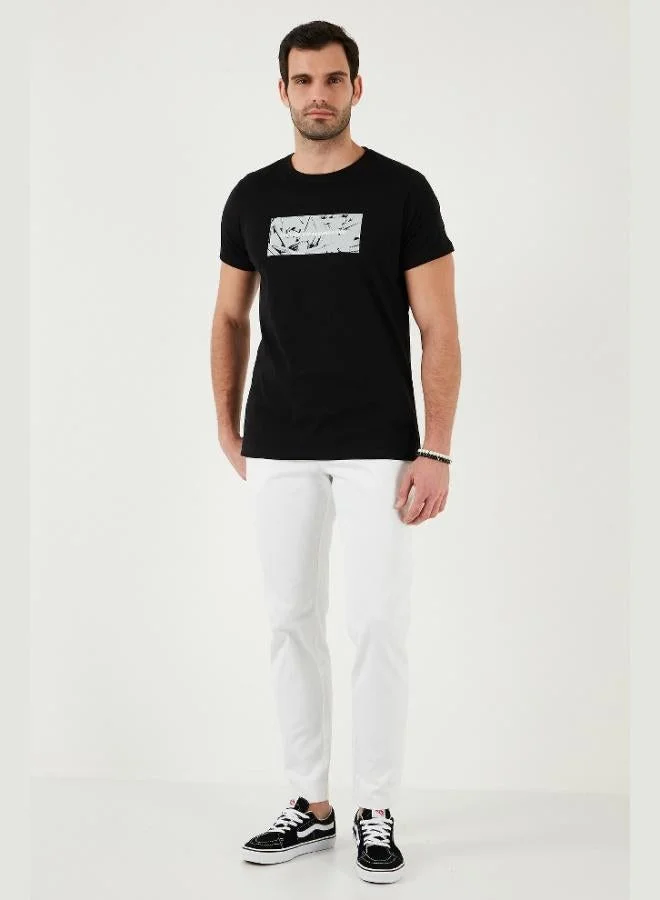 Buratti  Buratti Cotton Slim Fit Crew Neck Printed T Shirt Men's T SHIRT 541TOLIVE for Men | Best Price UAE