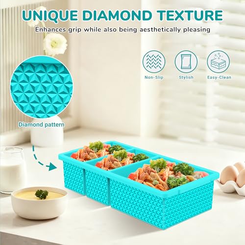 Doasuwish Silicone Freezer Trays with Lid (2-Pack), 1-Cup & 2-Cup Silicone Freezer Molds, Stackable Soup Cubes Freezer Tray with Lid for Portion Control,Food Storage & Meal Prep, Oven & Dishwasher Safe - Image 4