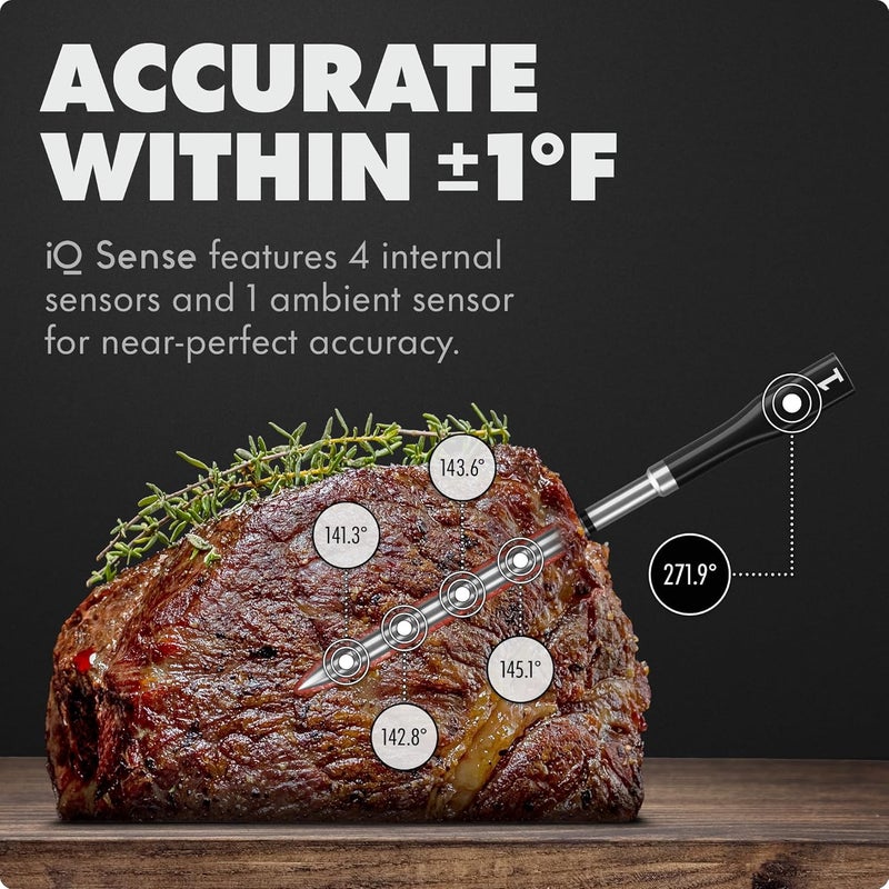 CHEF iQ Sense [2025 Model] | Smart Wireless Meat Thermometer | Ultra-Thin Probe | WiFi Unlimited Range | 1000°F Heat Safe | 5 Sensors | BBQ, Grill, Oven, Smoker, Air Fryer | Gen3 - Image 2