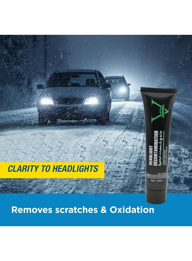 إيفو كريم إزالة التلوث من المصابيح الأمامية 100 مل يعيد الوضوح واللمعان، ويزيل الاصفرار والخدوش والأكسدة، ويعزز سطوع الضوء والرؤية الليلية، ويعيد تلميع عدسات المصابيح الأمامية للسيارة - Image 5