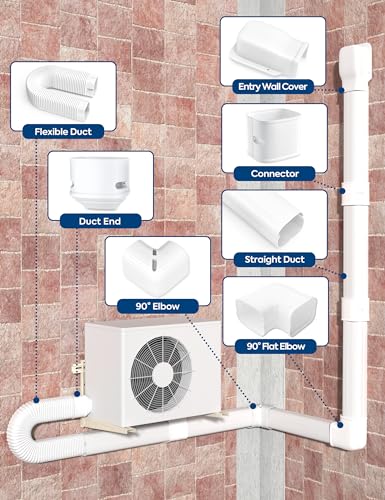 Nouscan 3" 16Ft Mini Split Line Set Cover with Flexible Duct, Upgrade PP Decorative Minisplit Lineset Cover Kit, Paintable for Mini Split, Air Conditioner, Central AC, HVAC and Heat Pumps, White - Image 5