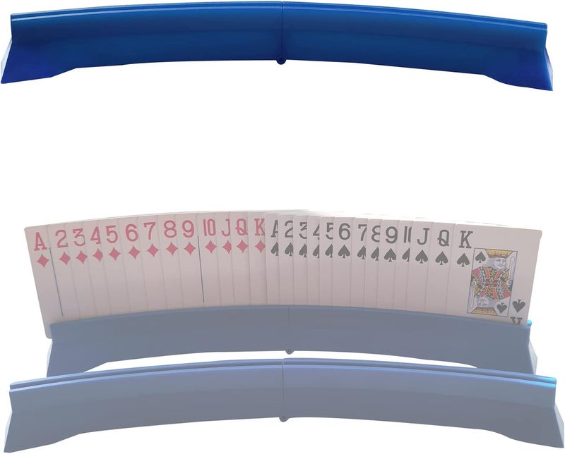 كلاراكو حامل بطاقات لعب منحني على شكل يد، مناسب لألعاب الورق لذوي الاحتياجات الخاصة، مثالي لحفلات البوكر، ومجموعات أوراق اللعب، أداة ترفيهية رائعة، لون أزرق - Image 5