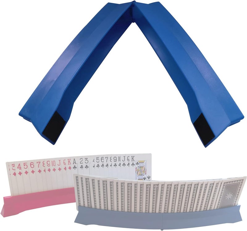 كلاراكو حامل بطاقات لعب منحني على شكل يد، مناسب لألعاب الورق لذوي الاحتياجات الخاصة، مثالي لحفلات البوكر، ومجموعات أوراق اللعب، أداة ترفيهية رائعة، لون أزرق - Image 4