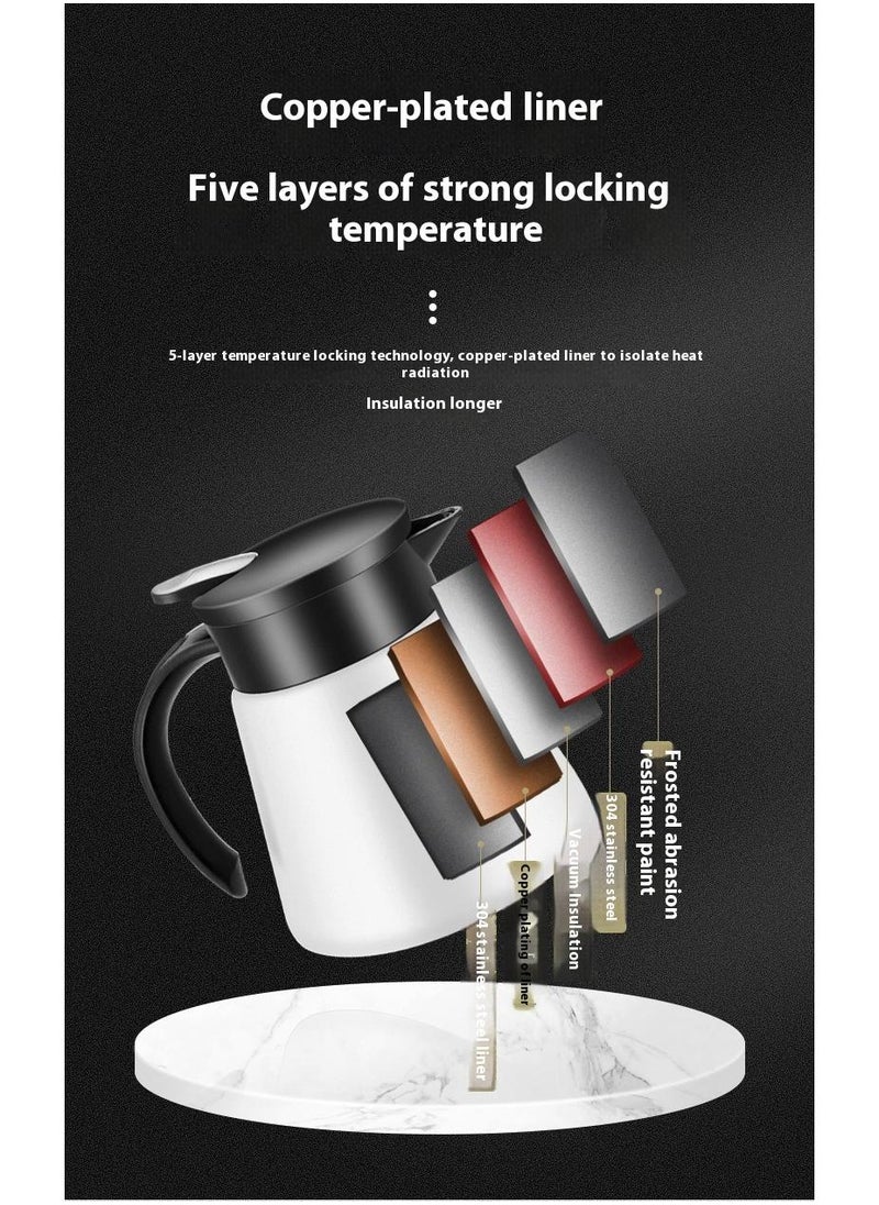 Bluejw - Thermal Coffee Carafe Tea Pot Thermal And Cold Coffee Carafe Stainless Steel Insulation Pot Double Wall Vacuum Insulated Coffee Water And Beverage Dispenser - Image 1