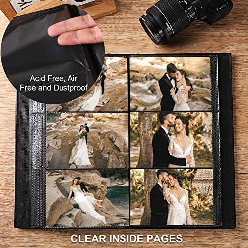 Vienrose Photo Album 4x6 300 Photos Leather Cover Picture Book with 300 Horizontal Pockets, Slip-in Picture Albums for Wedding Baby Vacation, Black - Image 4