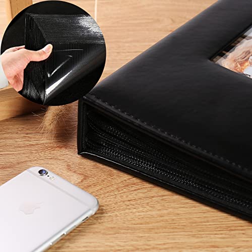Vienrose Photo Album 4x6 300 Photos Leather Cover Picture Book with 300 Horizontal Pockets, Slip-in Picture Albums for Wedding Baby Vacation, Black - Image 2
