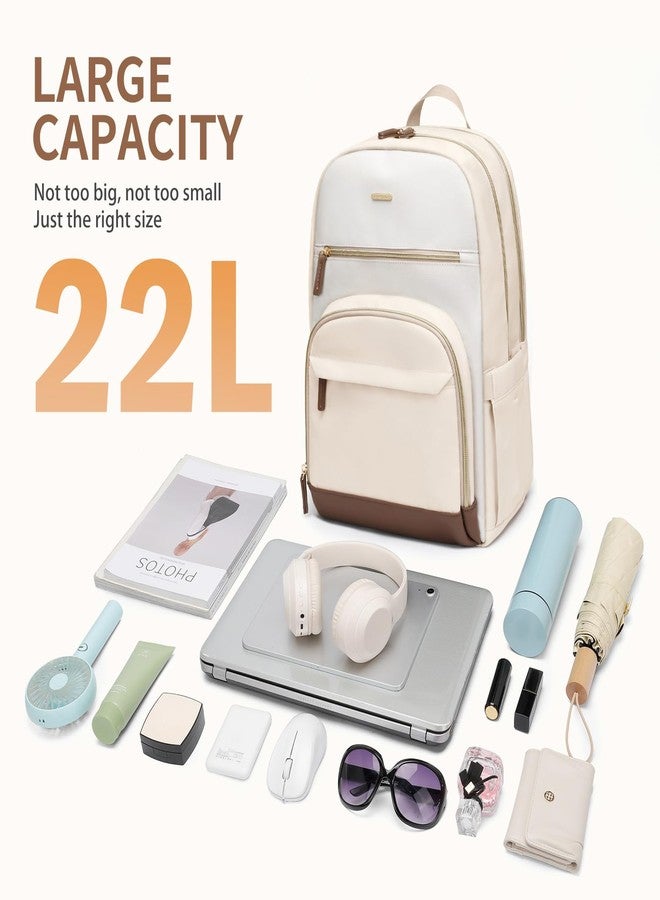 TENSTAR Laptop Backpack for Women, Computer Backpack Fit 16 Inch Notebook, Large Capacity College Backpack Bookbag Casual Daypack for Travel, Apricot - Image 5