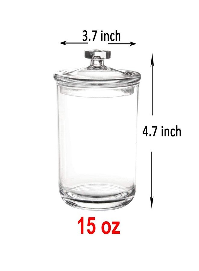 Youngever 2 Pack 15 Ounce Clear Plastic Apothecary Jars, Qtip Holder, Cotton Swab Holder, Bathroom Vanity Organizer for Cotton Balls, Cotton Swab, Qtips - Image 3