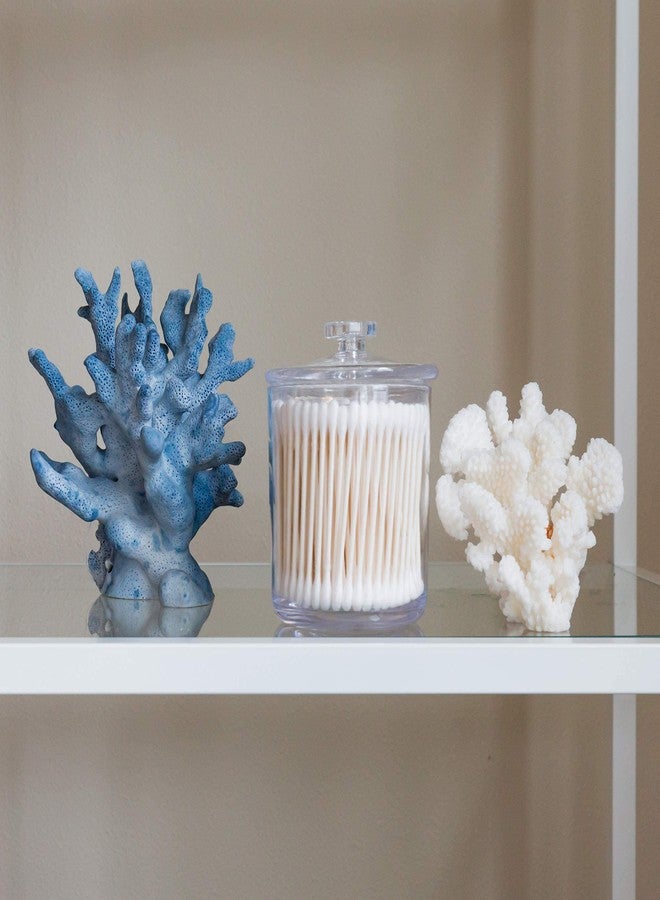 Youngever 2 Pack 15 Ounce Clear Plastic Apothecary Jars, Qtip Holder, Cotton Swab Holder, Bathroom Vanity Organizer for Cotton Balls, Cotton Swab, Qtips - Image 4