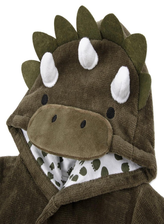 Baby Essentials Hooded Baby Animal Bathrobe with Tie Closure for Newborns and Infants 0-9 Months (US, Age, 0 Months, 9 Months, Delightful Dinosaur) - Image 3
