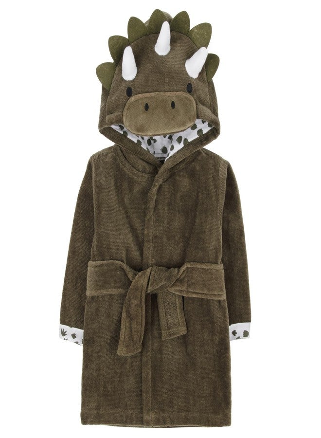 Baby Essentials Hooded Baby Animal Bathrobe with Tie Closure for Newborns and Infants 0-9 Months (US, Age, 0 Months, 9 Months, Delightful Dinosaur) - Image 1