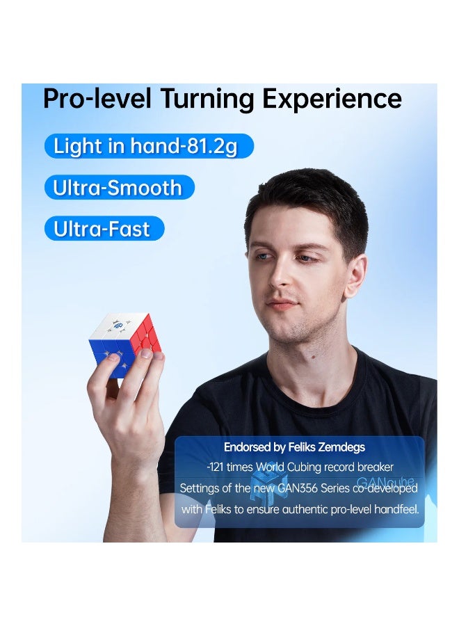 جانكيوب مكعب السرعة المغناطيسي غانكيوب ٣٥٦ ماجليف الإصدار المُجمد ٣×٣، بدون ملصقات، مكعب روبيك، لعبة ذكاء بدون شاشة، لياقة ذهنية، لغز ذكاء، تخفيف التوتر، ألعاب سفر، هدية للأطفال والكبار - Image 4
