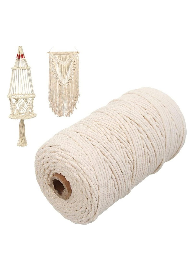 بريميفي حبل من القطن الأبيض بطول 4 مم، حبل قطني طويل متين وطبيعي (4 مم × 50 مترًا) - Image 1