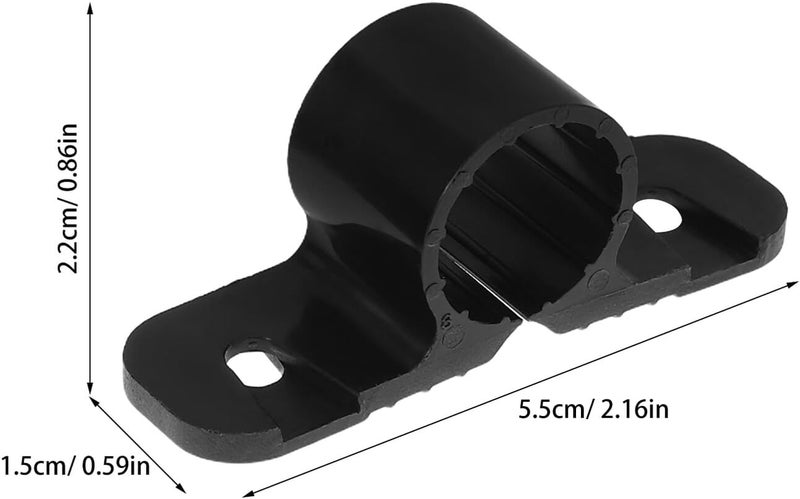 ABOOFAN 50pcs Heavy Duty Wall and Ceiling Mounted Plastic Pipe Clamps Brackets for 1/2in Pex Tubing Support, Black Pipe Clips Set for Indoor and Outdoor Plumbing - Image 2