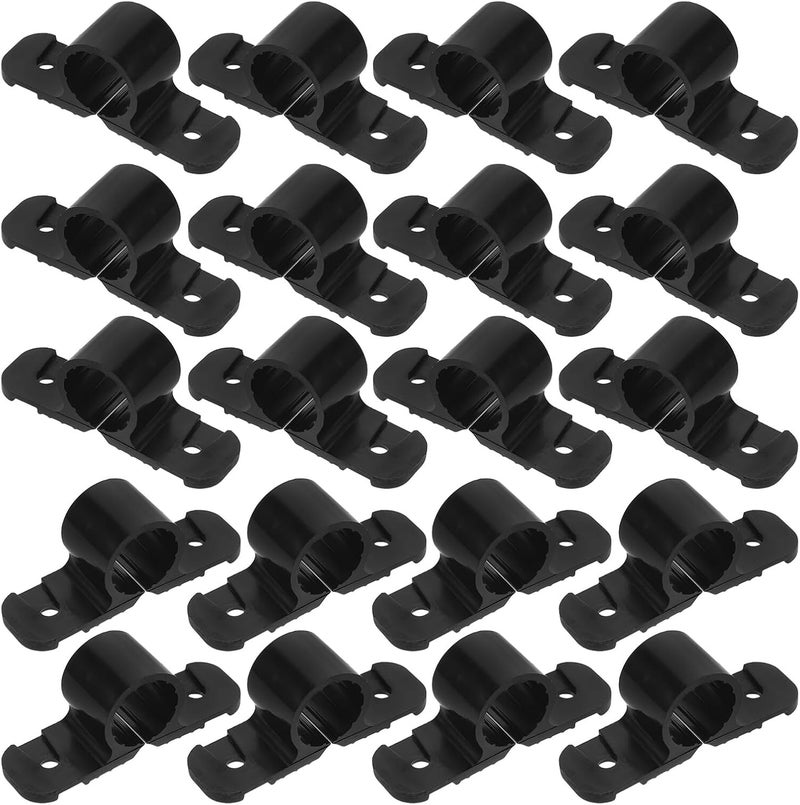 ABOOFAN 50pcs Heavy Duty Wall and Ceiling Mounted Plastic Pipe Clamps Brackets for 1/2in Pex Tubing Support, Black Pipe Clips Set for Indoor and Outdoor Plumbing - Image 1