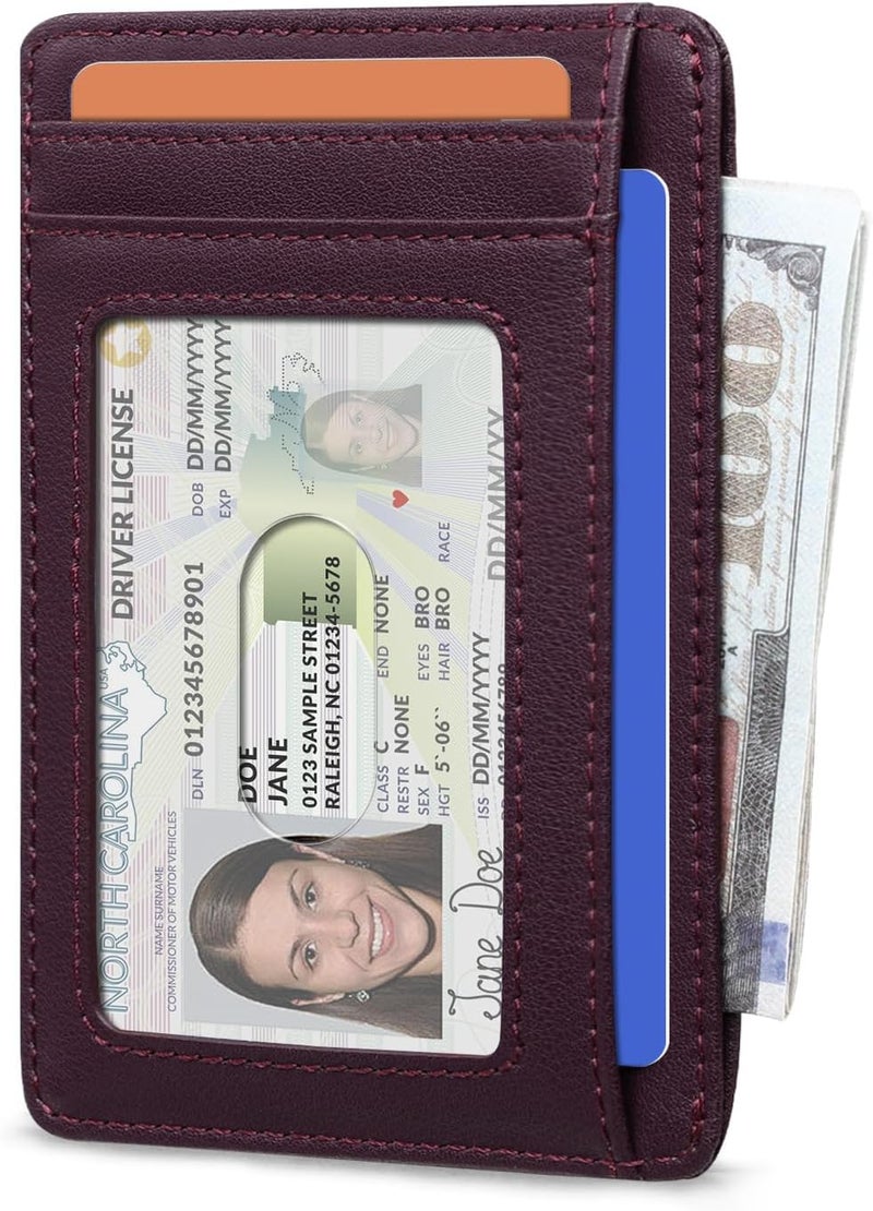 RUNBOX Slim ID Cases Minimalist Front Pocket RFID Blocking Leather Wallets for Men and Women Card Holder Wallets Gifts for men - Image 2