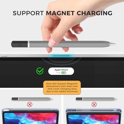TRONWIN Apple Pencil Pro case,Classic Pencil Design Cover,Silicone Apple Pencil 2nd Generation case,Perfect Grip Apple Pencil Pro Sleeve (Grey) - Image 4